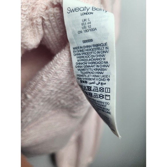 Sweaty Betty Nestle Up half zip crop sweatshirt sz L Antique Pink - Picture 6 of 9